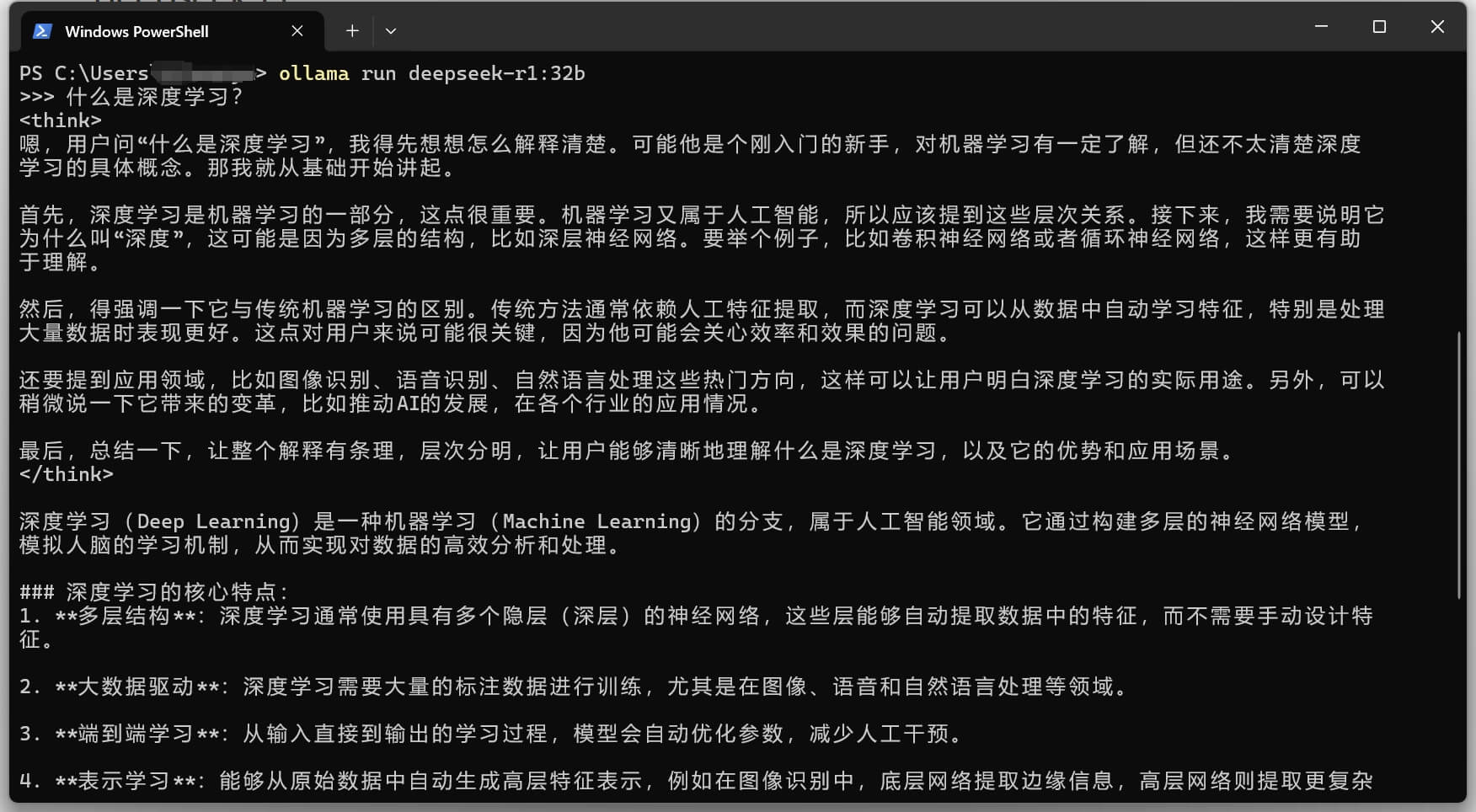 ollama运行r1效果图